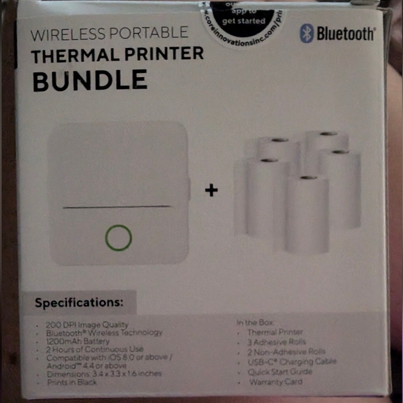 CORE INNOVATIONS™ Wireless Portable Thermal Printer Bundle - Picture 5 of 5